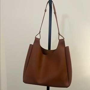 Neiman Marcus Faux Leather Brown Tote Bag